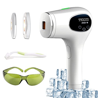 Meelu Depiladora Laser, Depiladora Luz Pulsada IPL con 990,000 Pulsos de Luz & 5 Niveles de Energia & 2 Modos, Permanente Indoloro Laser Depilacion