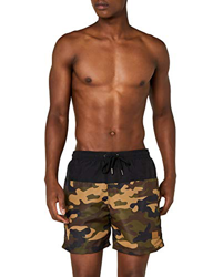 Urban Classics Block Swim Shorts Bañador de natación, Multicolor (Blk/Woodcamo), Large para Hombre características