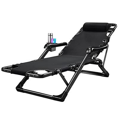 X/L Silla de Jardín Portátil de Gravedad Cero,Tumbona Plegable Ajustable Sillas de Playa para Acampar Al Aire Libre con Desmontable Reposacabezas y Po