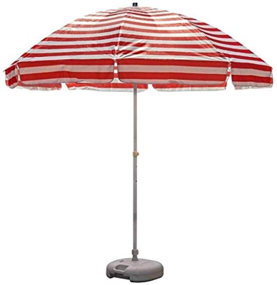 JRZTC Sombrillas de jardín al Aire Libre Sombrilla de césped de jardín de Tela Oxford de Playa a Rayas portátil de 8.2 pies con 8 Varillas de Alambre 