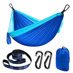 Hamaca de camping de Lama, para exteriores, 270 x 140 cm, capacidad de carga de 200 kg, hamaca de nailon, ultraligera, hamaca de viaje con juego de co en oferta