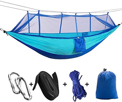 Hamaca para 2 personas | 200 kg de capacidad de carga, de iToncs, de secado rápido, ultraligera, para interiores y exteriores, con mosquitera, 260 x 1