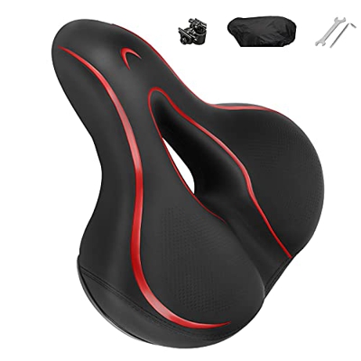 Rscolila Asiento de bicicleta suave cojín para hombres y mujeres, diseño universal transpirable e impermeable, plegable, montaña, carretera, bicicleta