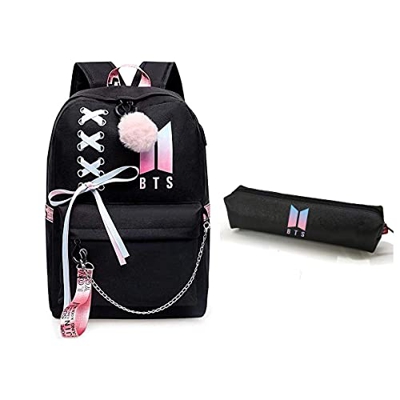 Mochila USB BTS Jimin Suga Jin Taehyung V Jungkook coreano Casual Mochila Daypack Bolsa para portátil Colegio