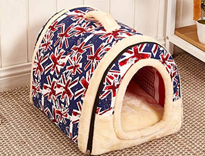 Wishdeal Casa para Perro con tapete Plegable para Mascotas, Cama para Perros pequeños y medianos
