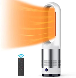 Ventilador calefactor sin aspas,refrigeración y calefacción,ventilador calefactor de torre oscilante de 80° sin aspas,ventilador silencioso,3 calefacc en oferta