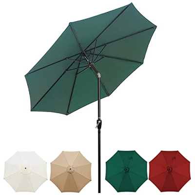 LIGUOYI Parasol Jardín Inclinable De 270 Cm Sombrilla Terraza Exterior con Manivela Proteccion UV Sombrilla Parasol con 8 Varillas Sin Base Outdoor Pa
