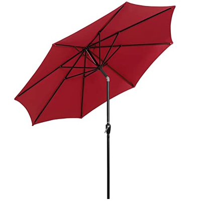 LIGUOYI Sombrilla Terraza Exterior Ø270 Cm Sombrilla Parasol para Jardín, Sombrilla Parasol con Función De Inclinación Y Manivela, Ventilación Imperme