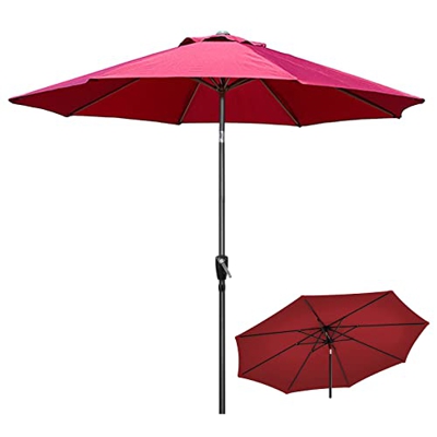 LIGUOYI Sombrilla Jardin Exterior Ø 2.7m Sombrilla Parasol Inclinable, Sombrilla De Manivela De Terraza Exterior, Proteccion UV Poliéster, Sin Base, I