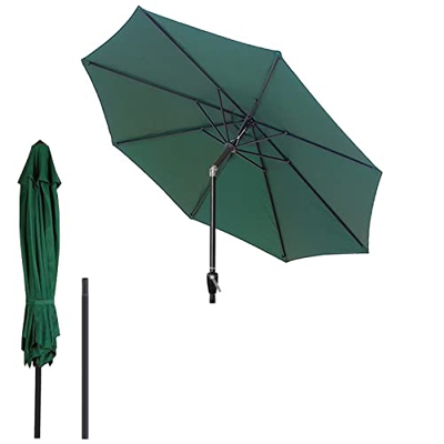 LIGUOYI Sombrilla Terraza Exterior 270 Cm Sombrilla Inclinado con Manivela Sombrilla Jardin Exterior Poliéster Impermeable Proteccion UV Sin Base 8 Co