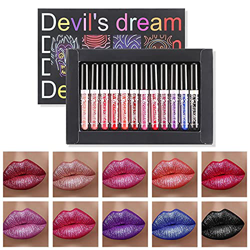 AIHOME Party Make Up Lip Gloss,Sets de brillo de labios para niñas baratos,12 colores de larga duración impermeable lápiz labial,Lápiz labial líquido  en oferta