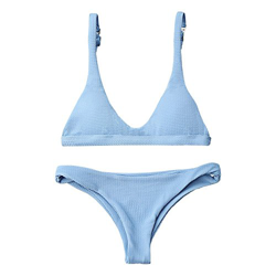 ZAFUL Mujer Bikini Conjuntos Trajes de baño (M, Azul Claro) características