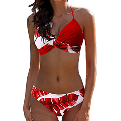 JFAN Bikini Mujer Elegante Traje de Baño Conjunto Bañador Estampado Bañador Halter Mujer Ropa de Playa Traje de Baño Bikini Sets precio