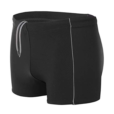 Aquarti Bañador para Hombre Tipo Boxer, Negro/Gris, S