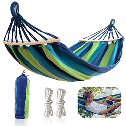 FOGARI Hamaca para exteriores, 280 x 80 cm, hamaca de jardín con barra flotante antienrollable, cómoda hamaca portátil para camping, senderismo, sopor en oferta