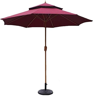 JRZTC Sombrillas de jardín al Aire Libre Sombrilla de Mercado al Aire Libre de Servicio Pesado de 9 pies, sombrilla de Mesa Premium con manivela para 