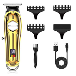 Surker Hair Clipper Pro - Kit de corte de pelo para hombre, recargable por USB, con hoja T inalámbrica, cortadora de precisión, pantalla LED características