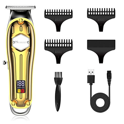 Surker Hair Clipper Pro - Kit de corte de pelo para hombre, recargable por USB, con hoja T inalámbrica, cortadora de precisión, pantalla LED