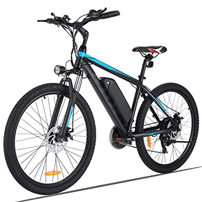Bicicleta eléctrica/Bicicleta de montaña eléctrica de 26 Pulgadas, Bicicleta eléctrica para Adultos con Motor de 250 W y batería de Iones de Litio de 