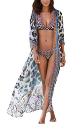 L-Peach Kimono Bohemio Cardigan para Mujer Ropa de Salón Batas de Gran Tamaño Vestido de Playa Pareos en oferta
