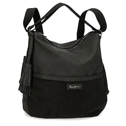 Pepe Jeans Cote Bolso Mochila Negro 35x34x8 cms Piel sintética precio