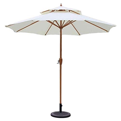 JRZTC Sombrillas de jardín al Aire Libre Sombrilla de jardín al Aire Libre de Patio de 9 pies, sombrilla de Mesa Superior Doble con manivela, 8 Varill