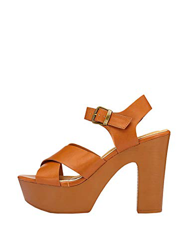 Marypaz, Sandalia tacón ancho y plataforma moda verano para Mujer Marrón 37 EU precio