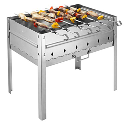 Barbecue grill Acero inoxidable Parrilla de carbón al aire libre Los días de campo portátil placa de parrilla de barbacoa del sostenedor del soporte p características