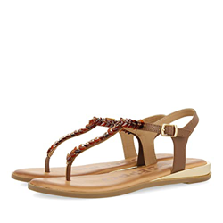 SANDALIAS MARRONES CON CUÑA PARA MUJER ARANDIS en oferta