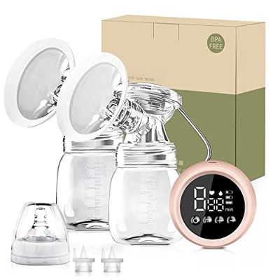 Sacaleches Eléctrico, Larkotech Extractor De Leche Electrico Saca Leche Materna Electrico, USB recargable, Portátil Dobles Bomba de Lactancia, 2 Modos