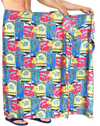 LA LEELA envuelva la Playa del Traje de baño para Hombre Coverups Aloha Sarong Traje de baño Vestido de la natación Pareo Blood Rojo_F337 características