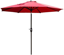 JRZTC Sombrillas de jardín al Aire Libre Sombrilla de Mercado de 9 pies Sombrilla de Mesa al Aire Libre con ventilación, Sombrilla de jardín con botón en oferta