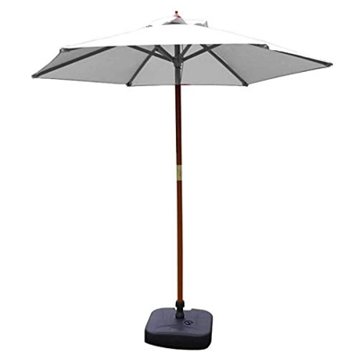 JRZTC Sombrillas para jardín al Aire Libre Sombrillas de 7 pies para jardín, sombrilla Redonda de Mesa de Mercado con Soporte de Madera Maciza, Patio 