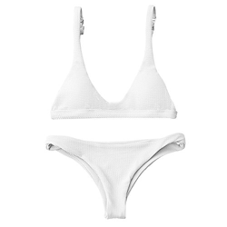 ZAFUL Mujer Bikini Conjuntos Trajes de baño (S, Blanco) precio