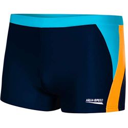 Aqua Speed Dario Mens Bañadores | Pantalones de baño para Hombres | Protección UV | 01. Marina/Naranja/Azul | Tamaño: L características