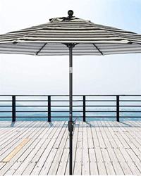 JRZTC Parasoles de jardín al Aire Libre 10 pies / 3 m Sombrilla de Patio de Playa Protección Solar, Sombrilla de jardín Sombrilla de Rayas con manivel en oferta