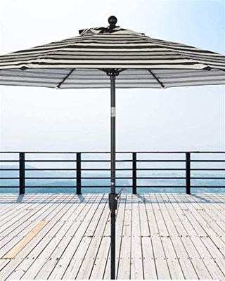 JRZTC Parasoles de jardín al Aire Libre 10 pies / 3 m Sombrilla de Patio de Playa Protección Solar, Sombrilla de jardín Sombrilla de Rayas con manivel