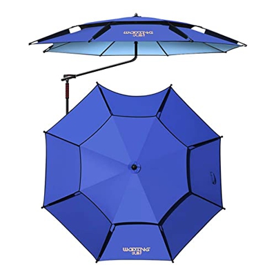JRZTC Sombrilla de Patio con voladizo Compensado de 2,2 m/7 pies, sombrilla de jardín Azul Colgante, sombrilla de balcón de 2 Niveles para Exteriores 