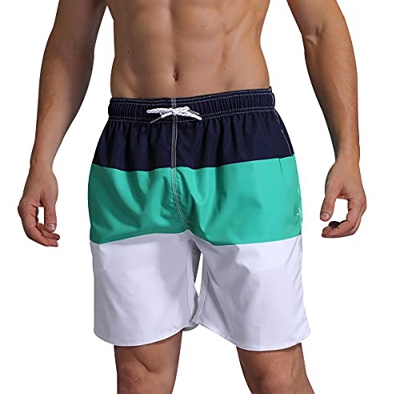Bañador Natacion Hombre Rayas Flores Bañadores Hombre Secado Rapido Traje de Baño Hombre Bañador Surf Corto Deportivo Piscina Natación Playa Surfero H