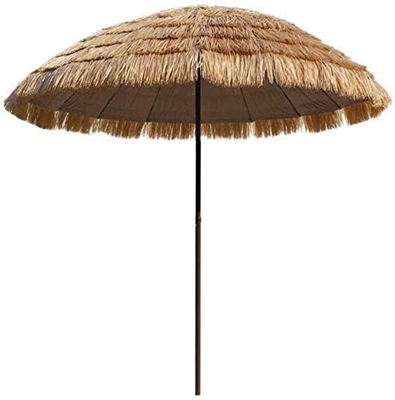 JRZTC Sombrillas para jardín al Aire Libre, sombrilla de Playa de 2,4 m, sombrilla de Paja de simulación para jardín/balcón/terraza/Patio, Altura 1,8 