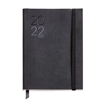 Miquelrius - Agenda anual 2022 Luxor, Semana Vista Horizontal, Tamaño Journal 122 x 168 mm, Cubierta flexible símil piel, Negro, Español