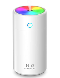 Humidificador Ultrasónico 400ml Humidificadores de aire Mini con luz nocturna colorida, apagado automático, 2 modos de niebla, súper silencioso (blanc en oferta