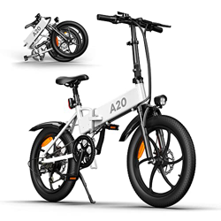 Bicicleta eléctrica ADO A20 250W Mujeres Hombres Bicicleta eléctrica Plegable/Bicicleta eléctrica de Ciudad con batería de Iones de Litio Desmontable  en oferta