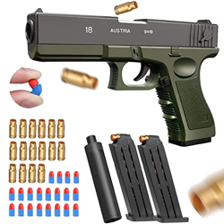 M1911 Shell Ejection Soft Bullet Toy Gun - Pistola De Juguete Realista/Pistola De Juguete con Balas NiñOs con Cargador Y Silenciador De Balas (Green) en oferta