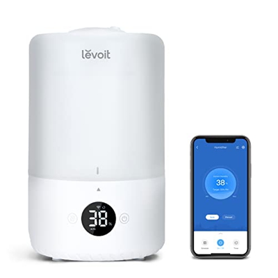 LEVOIT 3L Top-Fill Humidificador a Bebés para Aliviar Mocos con 25H, Humidificador Ultrasónico de Vapor Frío y Difusor Compatible con Alexa y APP, <28