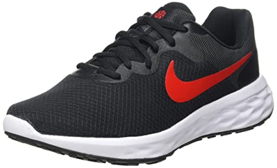 Nike Revolution 6, Road Running Shoe Hombre, Black/University Red-Anthracite, 42 EU