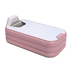 Bañera hinchable automática inalámbrica de PVC, plegable, spa, color rosa, 160 cm características