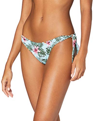 Marca Amazon - IRIS & LILLY Braga de Bikini con Anudado Lateral Mujer, Multicolor (verde claro tropical), L, Label: L