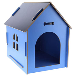 Caseta de madera para perros con ventana y techo puntiagudo para interior y exterior, resistente a la intemperie y a los arañazos, 58 x 45 x 58 cm (az precio