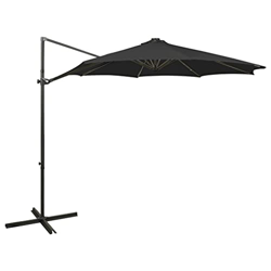 Beyamis Sombrilla voladiza con Poste y Luces LED Negro 300 cm (A) precio